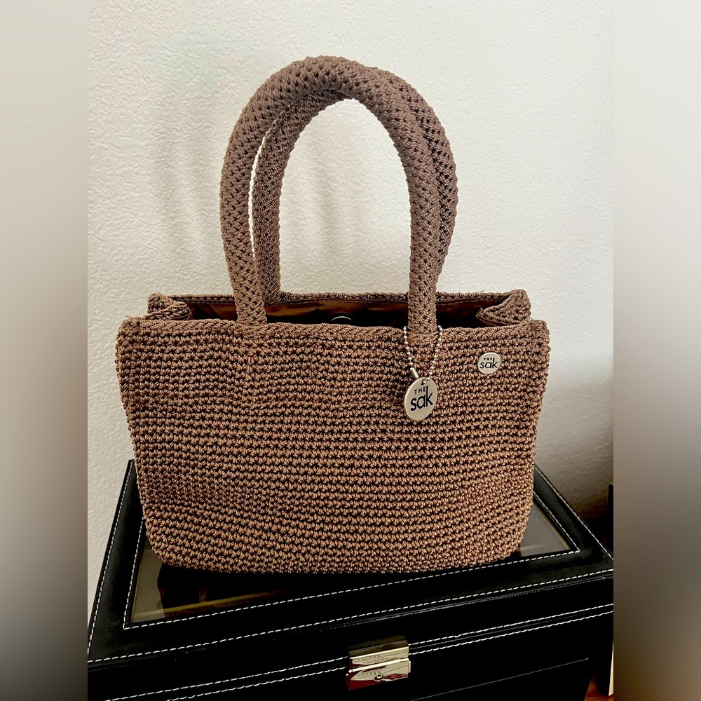The Sak Brown Crochet Tote Bag